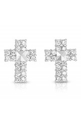 extraordinary mini cubic zirconia cross earrings for babies